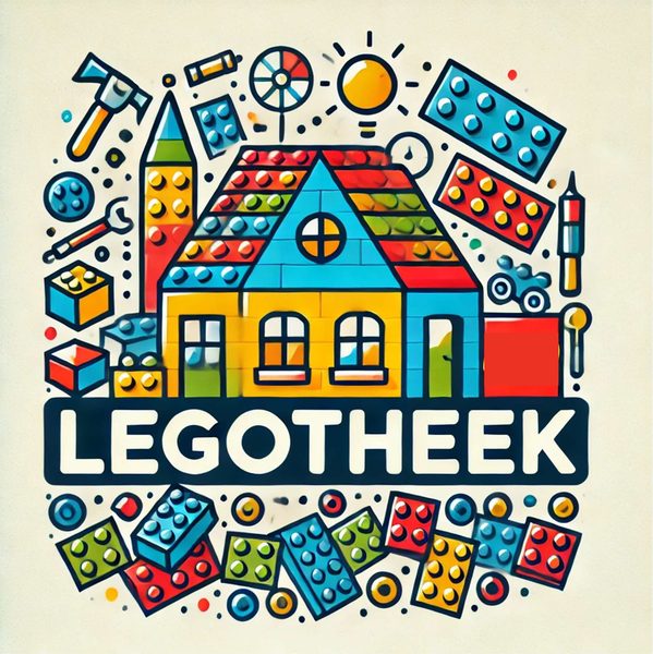 Illustratie van een huis gebouwd van LEGO-steentjes